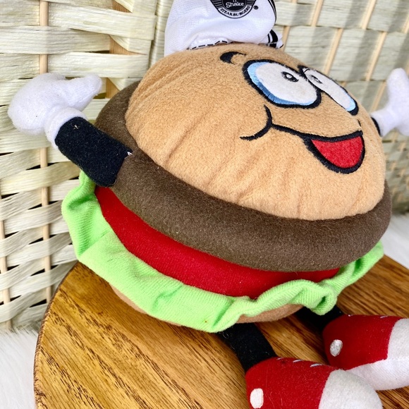 2016 Steak-N-Shake SIZZLE Burger Stuffed Plush Advertising Promo 12" With Tag - Picture 3 of 11